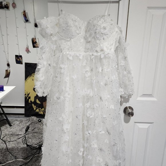 Ava Gowns Wild Butterfly Gown in White - Picture 2 of 11